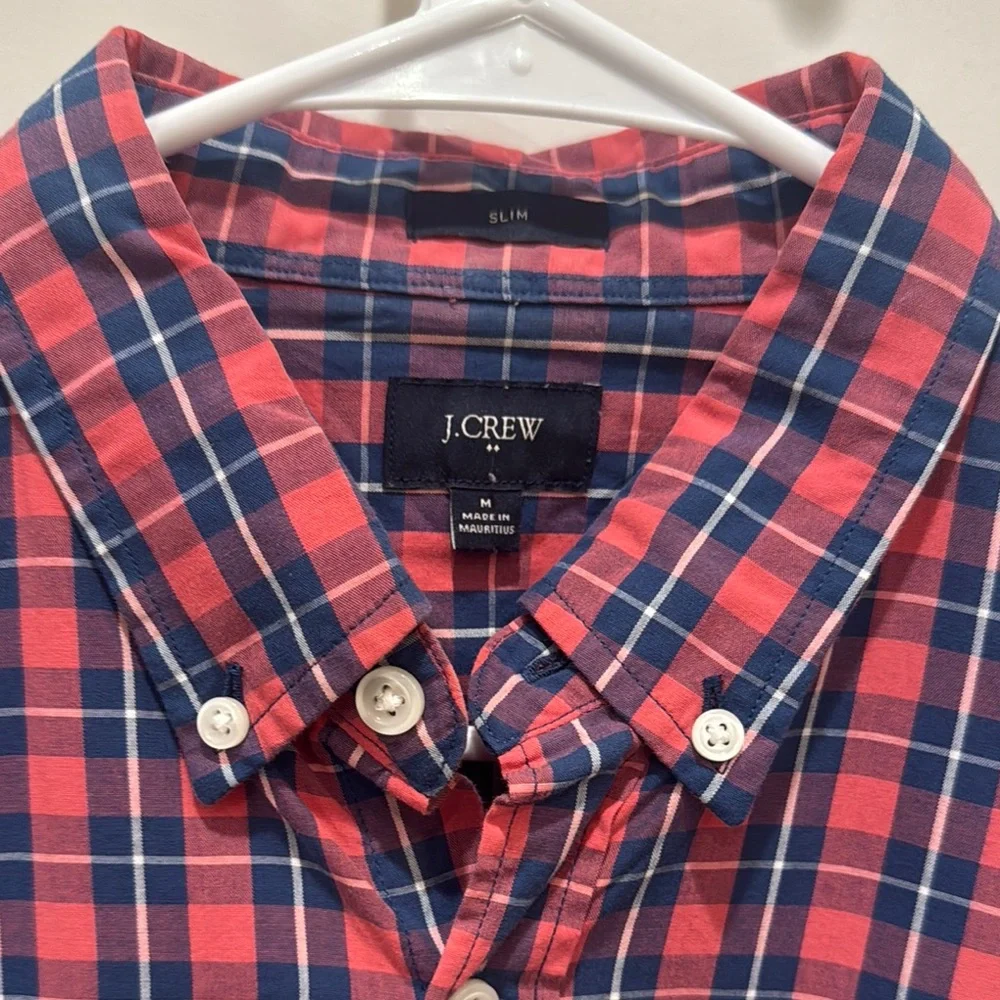 J. Crew Men's Medium Slim Casual Plaid Button Down Shirt